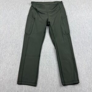 Lululemon Womens Leggings 4 Green Speed Up‎ Tight Cropped 21" Yoga Gym Workout